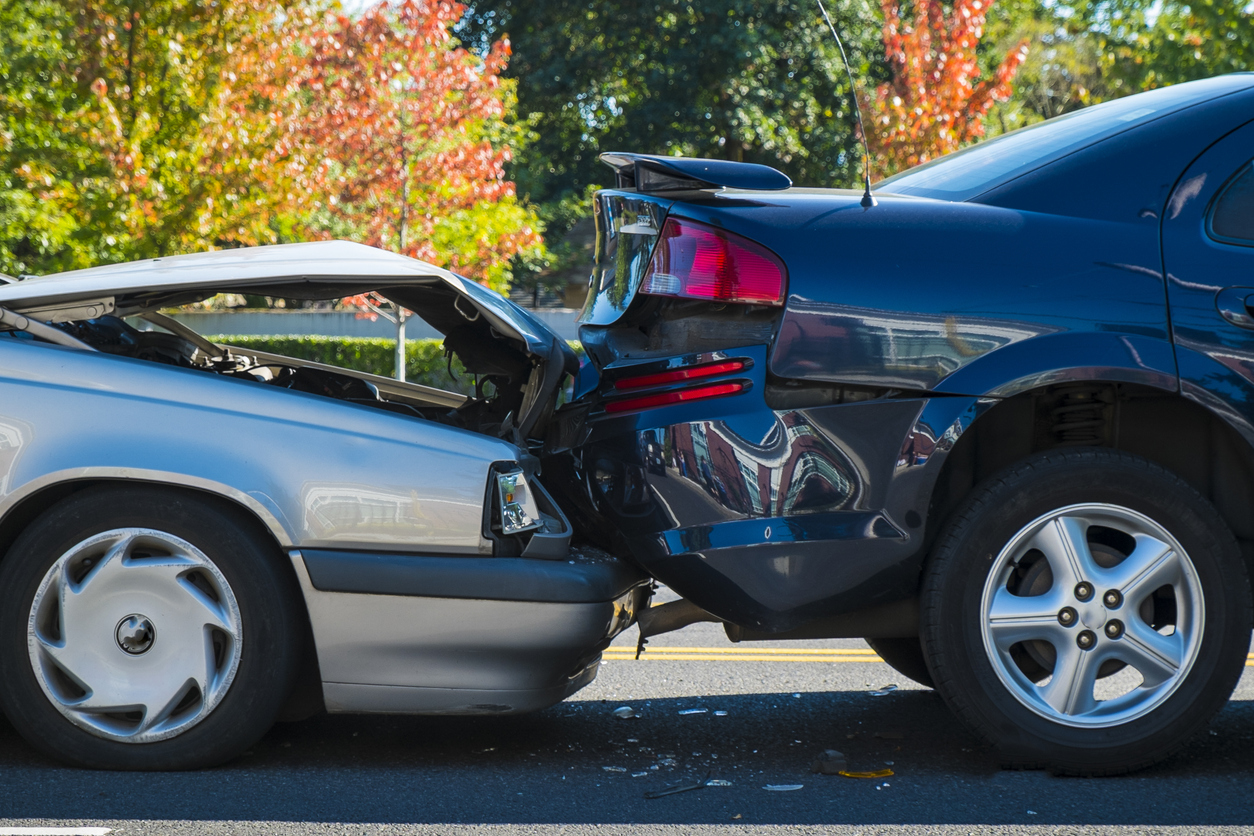 Auto accident involving two cars